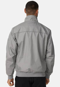 Veste universitaire pour hommes manches en cuir broderie de haute qualité Logo personnalisé col montant tissu PU imperméable Position avant - Product Image 2