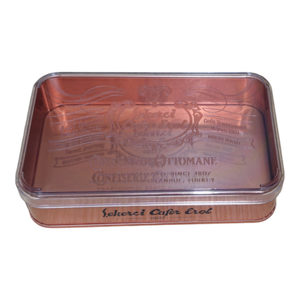 Caja de bronce mate Kontensan de diseño personalizado impresa de 103x166x36 mm con tapa de cristal, Turquía - Product Image 1