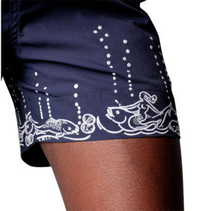 Short de plage en maille QUICK DRY pour homme Short de bain bleu marine à rayures bulles avec fermeture par cordon de serrage avec logo - Product Image 6