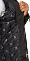 Blouson motard en similicuir pour homme avec capuche amovible et col montant