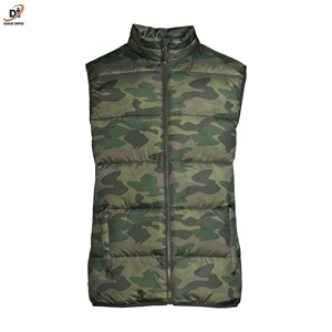 Veste sans manches rembourrée avec rembourrage en ouate de polyester pour hommes, fermeture à glissière, vêtements d'extérieur d'hiver respirants avec logo personnalisé OEM - Product Image 5