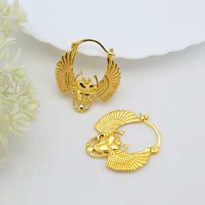 Pendientes de Aro Escarabajo de Moda de Alta Demanda, Joyería Boho de Latón para Mujer, Chapados en Oro de 18k, Diseño de Animal Escarabajo Egipcio, Venta al por Mayor/OEM/ODM - Product Image 5