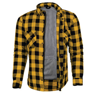 Chemise en flanelle de polyester en gros pour hommes, manches longues, à carreaux, décontractée, boutonnée, vêtements de travail en plein air, logo personnalisé OEM, en vrac, coupe-vent, hiver - Product Image 5