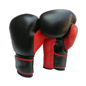 Gants de boxe MMA professionnels de haute qualité respirants avec du cuir véritable et fermeture à crochets et boucles pour l'entraînement en plein air - Product Image 2