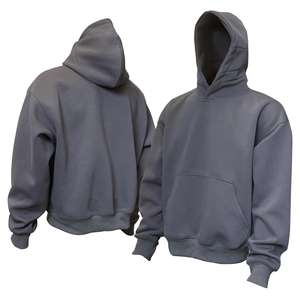 Proveedor de ropa al por mayor personalizado Color sólido 360 Gsm mezclas de algodón Boxy sudaderas con capucha de gran tamaño sudaderas con capucha para hombres - Product Image 3