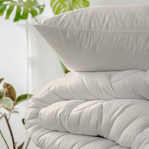 Ensemble de housse de couette double 100% coton biologique ivoire <span class=keywords><strong>200x200</strong></span> cm 4 pièces literie double légère et respirante pour un confort complet - Product Image 4