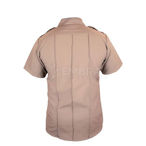 Camisa de vuelo de algodón 100% resistente a las arrugas con botones delanteros bolsillo de bolígrafo dobladillo recto - Product Image 3