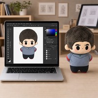 Boneka Plush Katun Custom Seragam V-Neck dengan Lis Bahu Merah, Boneka Isi Lembut, Grosir