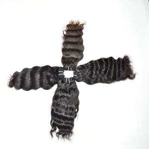 Traitement brut Aucun Couleur Naturelle Femmes Pas Cher Indien Machine Double Trame Vague Profonde Tissage 100% Vierge Remy Extension de Cheveux Humains - Product Image 5