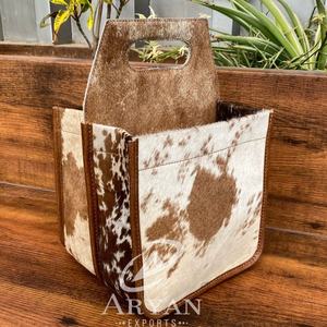 Personalizado fabricante al por mayor hecho a mano de cuero de vaca 6 Pack portador de calidad superior personalizado de gran capacidad cerveza Caddy con asa - Product Image 1