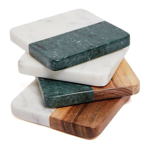 Posavasos de madera y mármol personalizado cuadrado recién llegado al por mayor posavasos de madera de mármol para decoración del hogar - Product Image 5