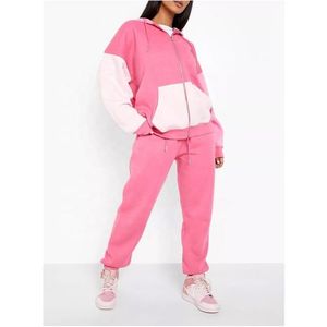 Conjunto Deportivo de Dos Piezas para Mujer, Sudadera con Capucha de Algodón, Pantalones Jogger Acampanados, Chándal Holgado de Alta Calidad con Paneles - Product Image 1