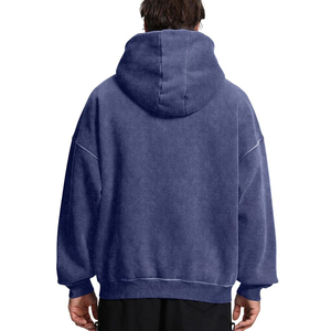 Nouveau sweat à capuche zippé uni délavé à l'acide pour homme, coupe classique, polaire 100% coton, respirant, séchage rapide, service OEM - Product Image 4
