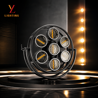 Lumière murale ronde rétro à matrice avec fond pour effet de scène, contrôle DMX512, IP20, LED blanc chaud, utilisation hôtelière, 7x40W