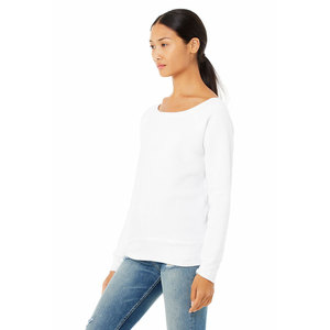Sweat-shirt à col large en polaire éponge pour femme imprimé lettre, sweat-shirt à col large en coton ample - Product Image 3