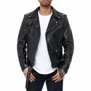 Chaqueta de PU de piel de vaca con cuello levantado para hombre, nueva moda Vintage, traje de invierno, diseño de bolsillo de motorista para uso informal en motocicleta - Product Image 6
