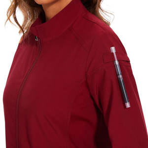 Veste médicale de qualité supérieure, extensible, fermeture éclair sur le devant, uniforme pour infirmières et médecins, commande en gros, OEM ODM - Product Image 6