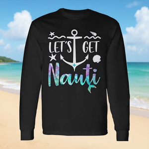 Maglietta a maniche lunghe Let's Get Nauti, maglietta per addio al nubilato a tema sirena - Product Image 3