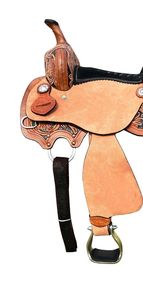 Sillín inglés con herramientas de primera calidad, sillín de cuero de caballo de carreras de barril occidental con juego de accesorios de equitación a juego - Product Image 3