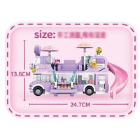En gros 486pcs Faire semblant de jouer maison de poupée Violet Bus Danse Lapin Jouets Pour Filles Bricolage Modèle Bloc de Construction Enfants Cadeau