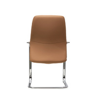 Chaise de bureau de direction en cuir de vachette de qualité supérieure, design moderne minimaliste de luxe, cadre en arc robuste