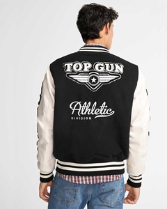 Chaqueta universitaria con logotipo personalizado para hombre, chaqueta Varsity unisex con parche bordado de chenilla americana para hombre, recortada de béisbol Retro Vintage - Product Image 4