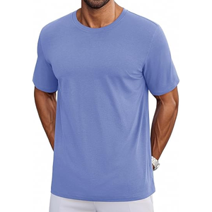 Camisetas Básicas de Algodón para Hombre, Cuello Redondo, Manga Corta, Control de Humedad, Diseño Sólido, Muestra Gratis Disponible, 220g 230g 300g - Product Image 1