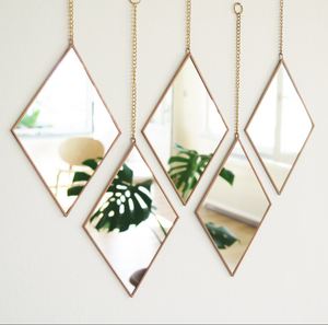 Geometric Wall Decoration Living Room Wall Decor <b>Hanging</b> Wall Decorative <b>Mirror</b> with Boho Fringe - Product Image 2