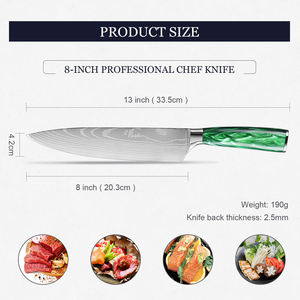 มีดทำอาหารแบบเลเซอร์ Damascus มีดเชฟทำจากเหล็กใช้งานได้หลากหลายรูปแบบมีดทำอาหารญี่ปุ่นออกแบบได้ตามต้องการ - Product Image 3