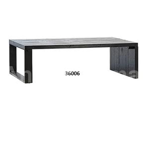 Ensemble de 2 tables d'appoint rondes élégantes en métal noir et bois d'acacia - Product Image 6