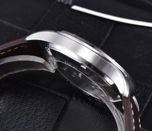 <span class=keywords><strong>Parnis</strong></span> 42MM argent automatique mécanique montre pour hommes bracelet en cuir calendrier affichage Hangzhou mouvement 22mm bande Reloj Hombre - Product Image 4