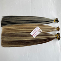 Extensions de cheveux brésiliens 100% vierges Remy, toutes couleurs, pré-collées I-Tip, double trame, résistantes à la chute, cheveux raides