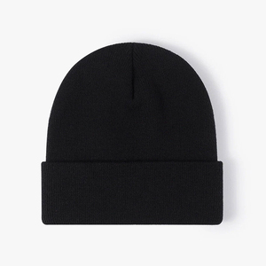 Wholesale White Knit Beanie Hat Ribbed <b>Winter</b> <b>Cap</b> Unisex Soft Warm Stretch Plain Skull <b>Cap</b> Custom Logo Hat - Product Image 1