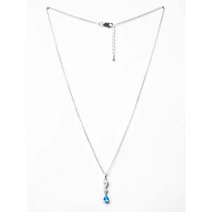 Collier pendentif solitaire CLARA en argent sterling 925, forme goutte d'eau, rhodié, chaîne en or 14 carats, tendance, or rose, zircon - Product Image 4