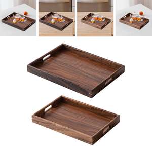 Ensemble de 2 plateaux de service en bois d'acacia en bois de gros - Product Image 5