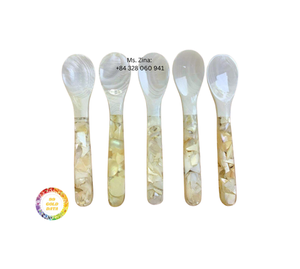 Cuchara de perla madre blanca hecha a mano al por mayor vajilla de comedor de restaurante tallada artesanía natural de lujo para servir caviar hecha a mano - Product Image 5