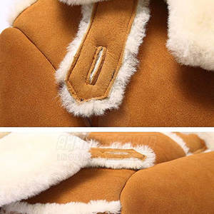 <b>Men's</b> Suede <b>Leather</b> Woolen Coat Modern Design Streetwear Casual Fashion Eco-Friendly Breathable 50% Down Content - Product Image 5