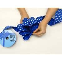 Solid White Stars on <b>Wired</b> Polyester <b>Ribbon</b> Luxury Floral Christmas and Birthday Wedding Decoration for Gift Wrapping - Product Image 2