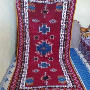 พรมโมร็อกโกแท้ ทำมือจากขนสัตว์ ลายเบอร์เบอร์แบบดั้งเดิม สไตล์วินเทจและโมเดิร์น สำหรับตกแต่งบ้าน - Product Image 1