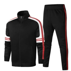 Conjuntos de chándales de hombre informales para entrenamiento y trotar, ropa deportiva de alta calidad, al por mayor superventas, diseño a rayas, 2 uds., 2025 - Product Image 2