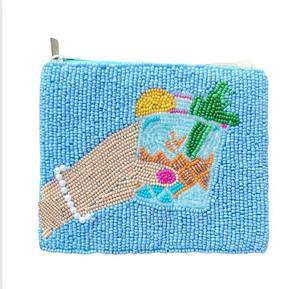 Pochette de monnaie brodée à la main équipe mariée perlée de graine de luxe fait à la main sac à monnaie perlé design amusant et à la mode - Product Image 5