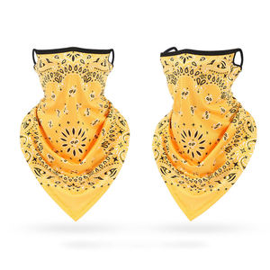 Masque de cyclisme en maille de soie glacée à séchage rapide, cache-cou triangulaire, bandana avec boucles d'oreilles - Product Image 4