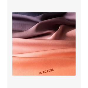 Navy Salmon Gradient Plaid Silk Square Scarf - Product Image 3