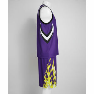 Ensemble de maillots de basket-ball pour hommes adultes, design personnalisé, respirant, logo imprimé par sublimation, uniforme d'entraînement de basket-ball uni - Product Image 4