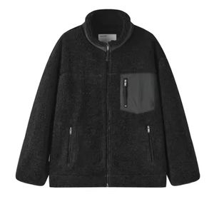 แจ็กเก็ตขนแกะเชอร์ปาสำหรับผู้ชายโทนสีกลางเย็บคงทนและซับในอบอุ่นสำหรับแจ๊กเก็ตที่มีสไตล์และใช้งานได้ดี - Product Image 1