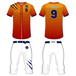 Conjuntos de uniformes de béisbol de manga larga para hombres de alta calidad, traje de sublimación transpirable de talla grande disponible para béisbol y softbol - Product Image 3