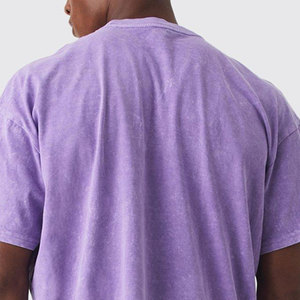 Moda personalizada ácido lavado camiseta hombres de gran tamaño Vintage camiseta impresa 100% algodón verano ácido lavado camiseta - Product Image 6