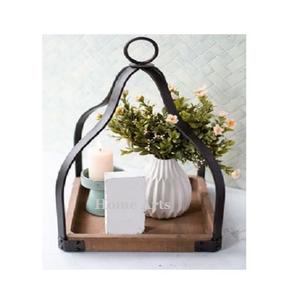 Bandeja de servir de dos niveles de madera y hierro con la mejor calidad, forma ovalada, para chocolates y dátiles, al precio más bajo. - Product Image 6