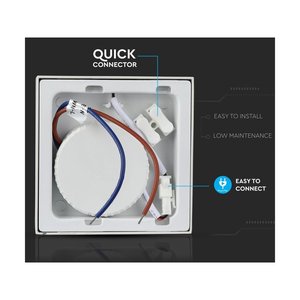 แผงไฟ LED ติดเพดานทรงสี่เหลี่ยม190X190X24mm ไฟ SKU-4921เพดาน18W 6400K ติดเพดาน - Product Image 3