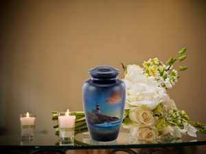 Urna de faro Urna de cremación de tamaño completo para adultos Urna funeraria y conmemorativa para cenizas humanas de hasta 200 libras con bolsa - Product Image 6